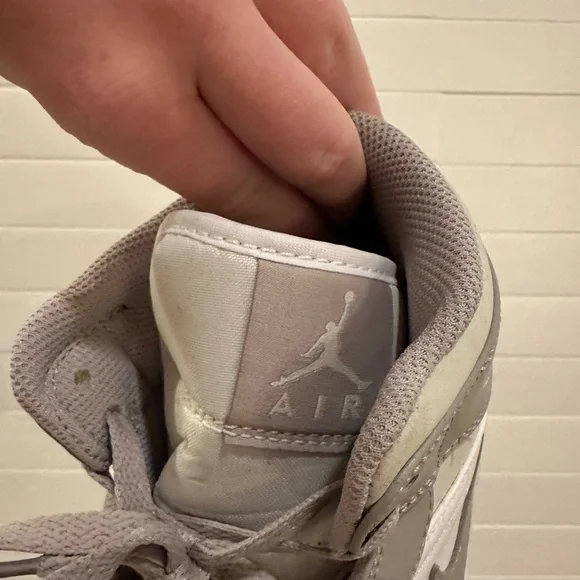 Air Jordan High-Top Sneakers in Tan and White - Picture 3 of 4